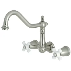 Kingston Brass Heritage Cross-Handle Wall Mount Kitchen Faucet
