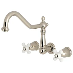 Kingston Brass Heritage Cross-Handle Wall Mount Kitchen Faucet