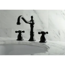 Kingston Brass Heritage Cross-Handle 8-Inch Widespread Bathroom Faucet