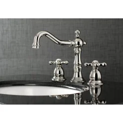 Kingston Brass Heritage Cross-Handle 8-Inch Widespread Bathroom Faucet