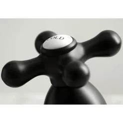 Kingston Brass Heritage Cross-Handle 8-Inch Widespread Bathroom Faucet