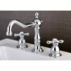 Kingston Brass Heritage Cross-Handle 8-Inch Widespread Bathroom Faucet