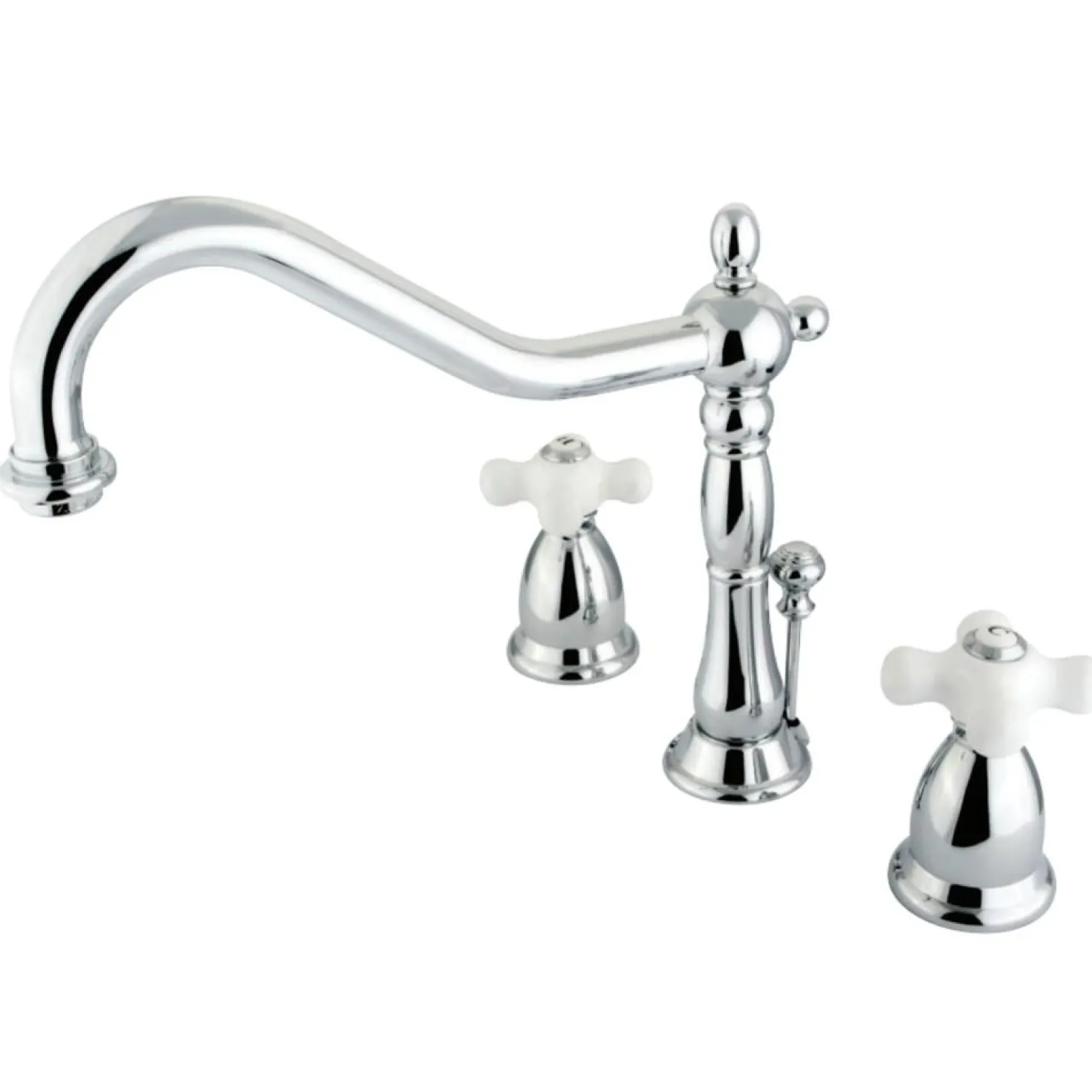 Kingston Brass Heritage Cross-Handle 3-Hole 8-Inch Widespread Bathroom Faucet