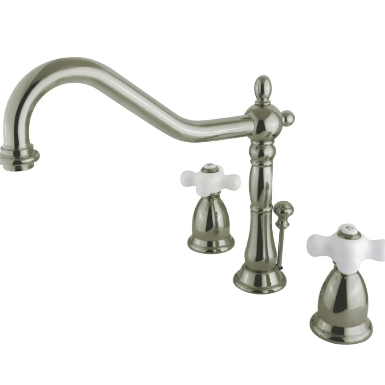 Kingston Brass Heritage Cross-Handle 3-Hole 8-Inch Widespread Bathroom Faucet