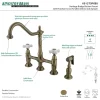 Kingston Brass Heritage Deck Mount 8" Bridge Kitchen Faucet with Brass Sprayer