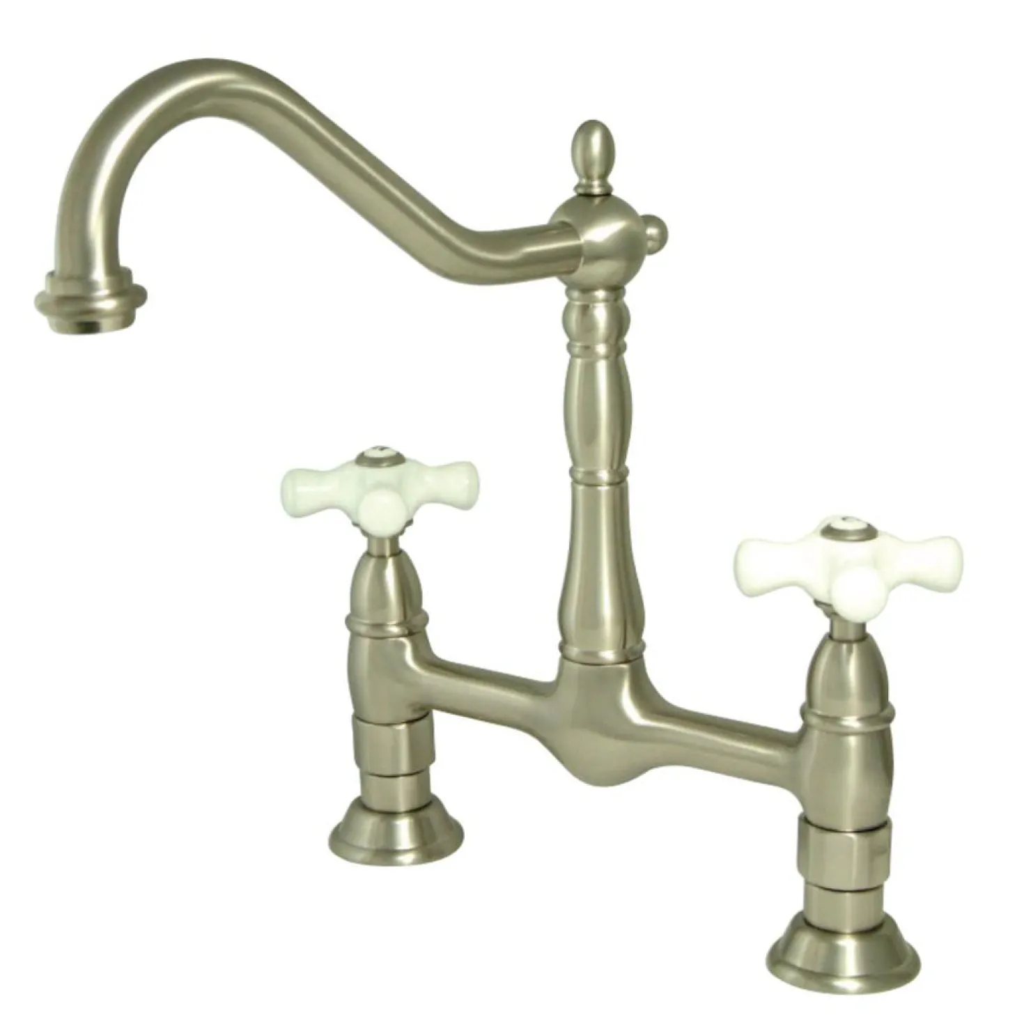 Kingston Brass Heritage Deck Mount 2-Hole Kitchen Bridge Faucet