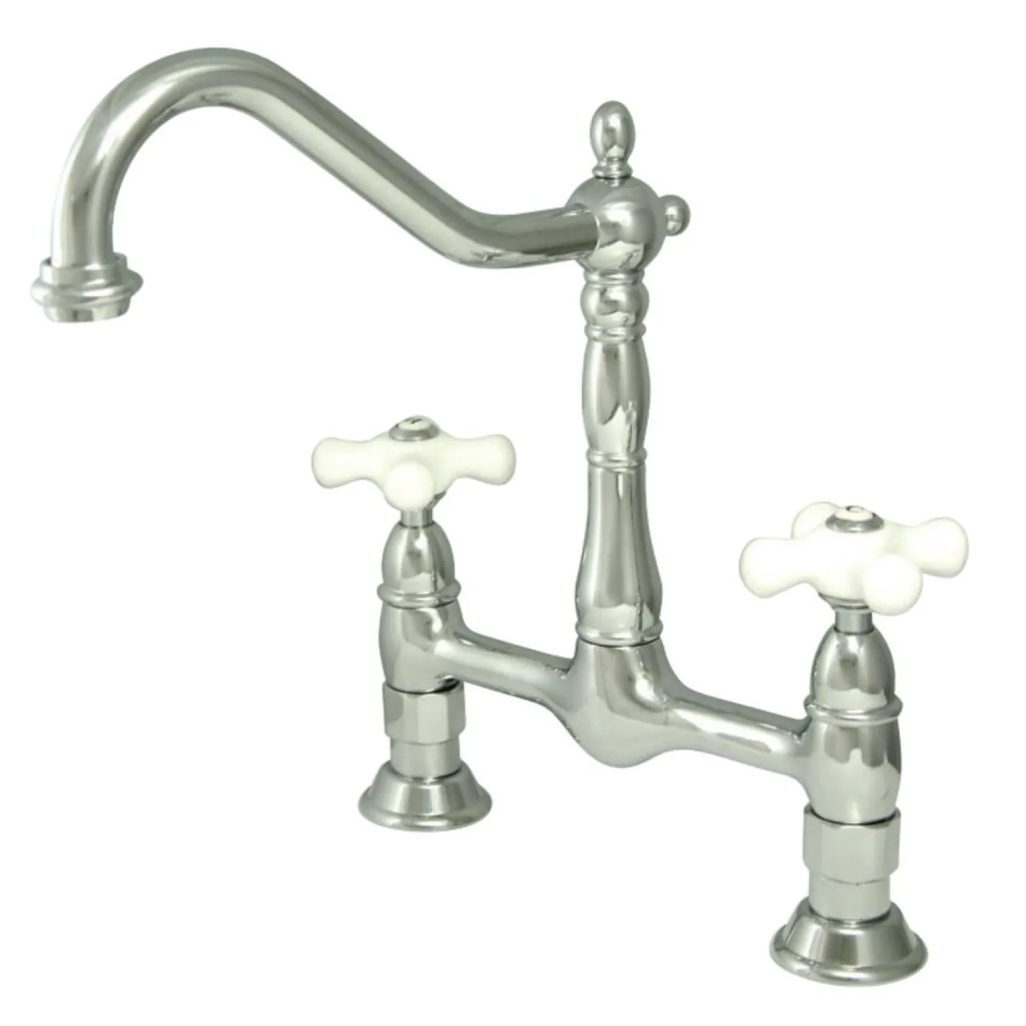 Kingston Brass Heritage Deck Mount 2-Hole Kitchen Bridge Faucet
