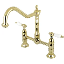 Kingston Brass Heritage Deck Mount Kitchen Bridge Faucet