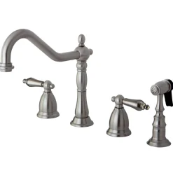 Kingston Brass Heritage Deck Mount Widespread 4-Hole Kitchen Faucet