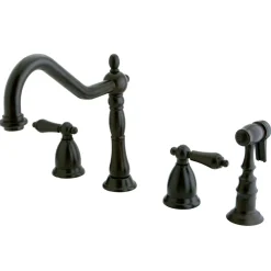 Kingston Brass Heritage Deck Mount Widespread 4-Hole Kitchen Faucet