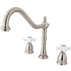 Kingston Brass Heritage Deck Mount Widespread 3-Hole Kitchen Faucet