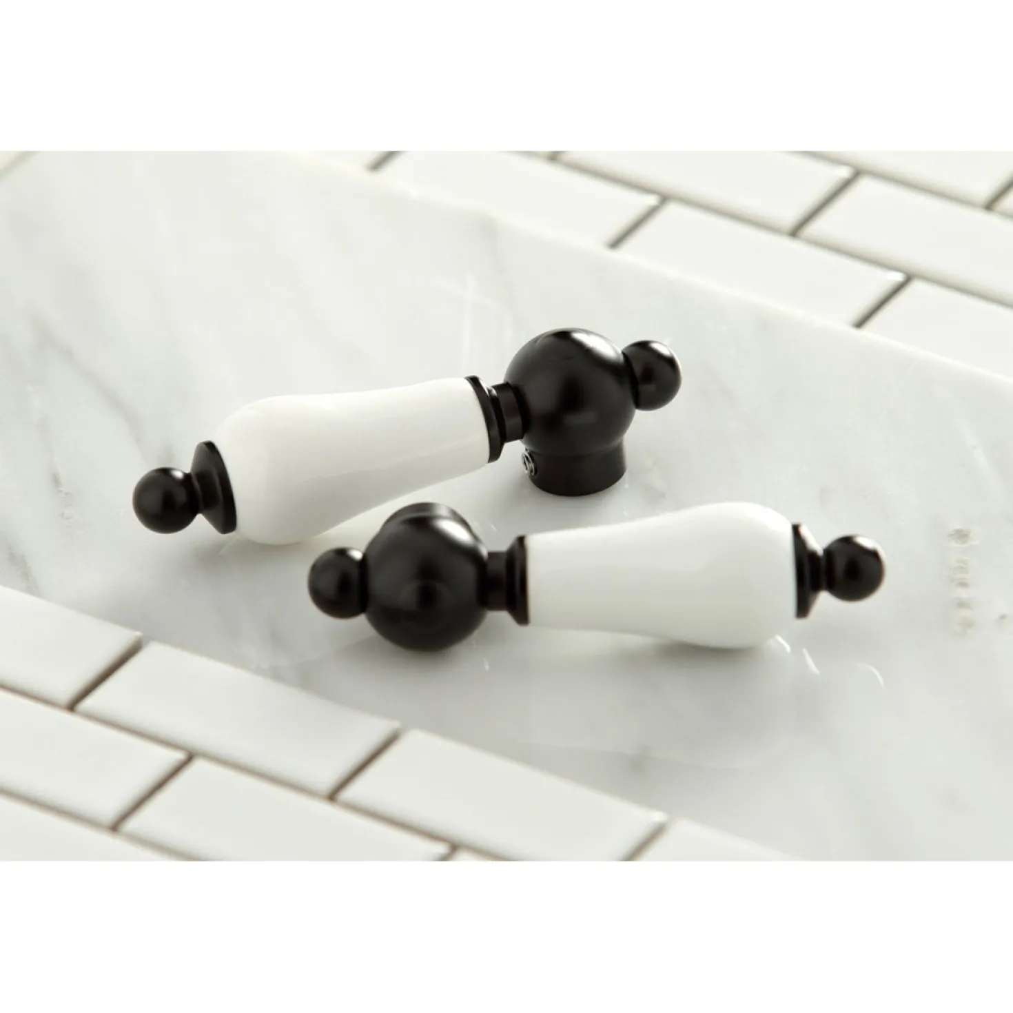 Kingston Brass Heritage Deck Mount Widespread Kitchen Faucet