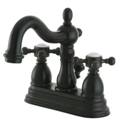 Kingston Brass Heritage Deck Mount 3-Hole 4-Inch Centerset Bathroom Faucet