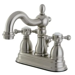 Kingston Brass Heritage Deck Mount 3-Hole 4-Inch Centerset Bathroom Faucet