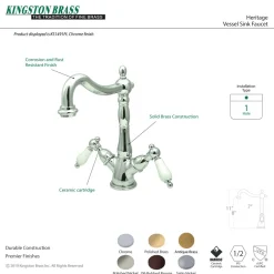Kingston Brass Heritage Deck Mount 2-Handle Vessel Sink Faucet