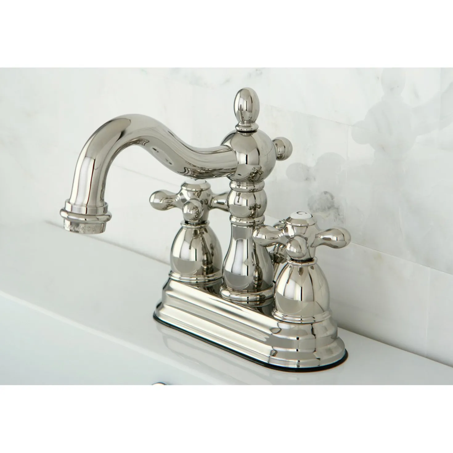 Kingston Brass Heritage Deck Mount 4-Inch Centerset Bathroom Faucet
