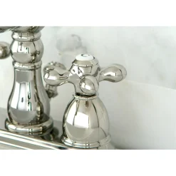 Kingston Brass Heritage Deck Mount 4-Inch Centerset Bathroom Faucet