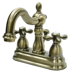 Kingston Brass Heritage Deck Mount 4-Inch Centerset Bathroom Faucet
