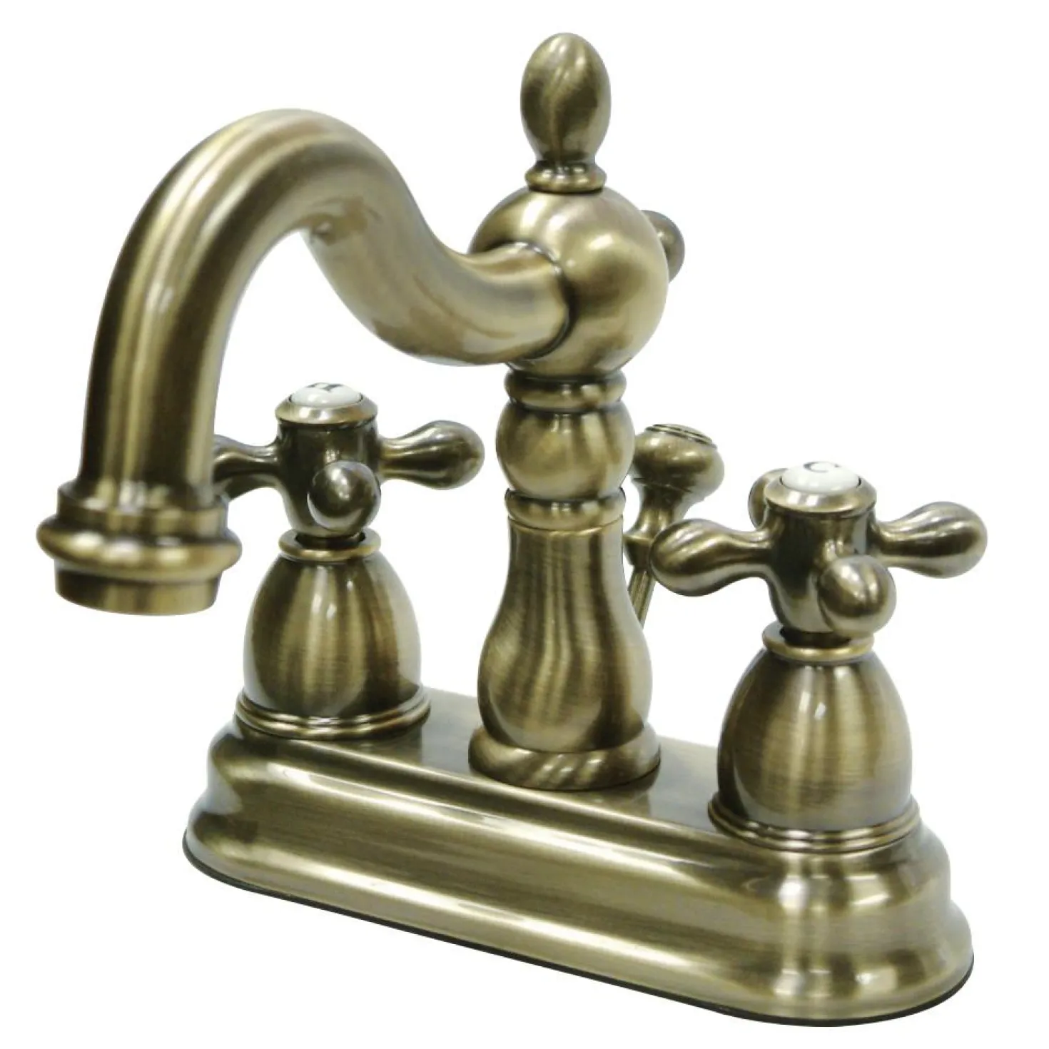 Kingston Brass Heritage Deck Mount 4-Inch Centerset Bathroom Faucet