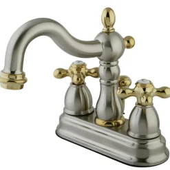 Kingston Brass Heritage Deck Mount 4-Inch Centerset Bathroom Faucet