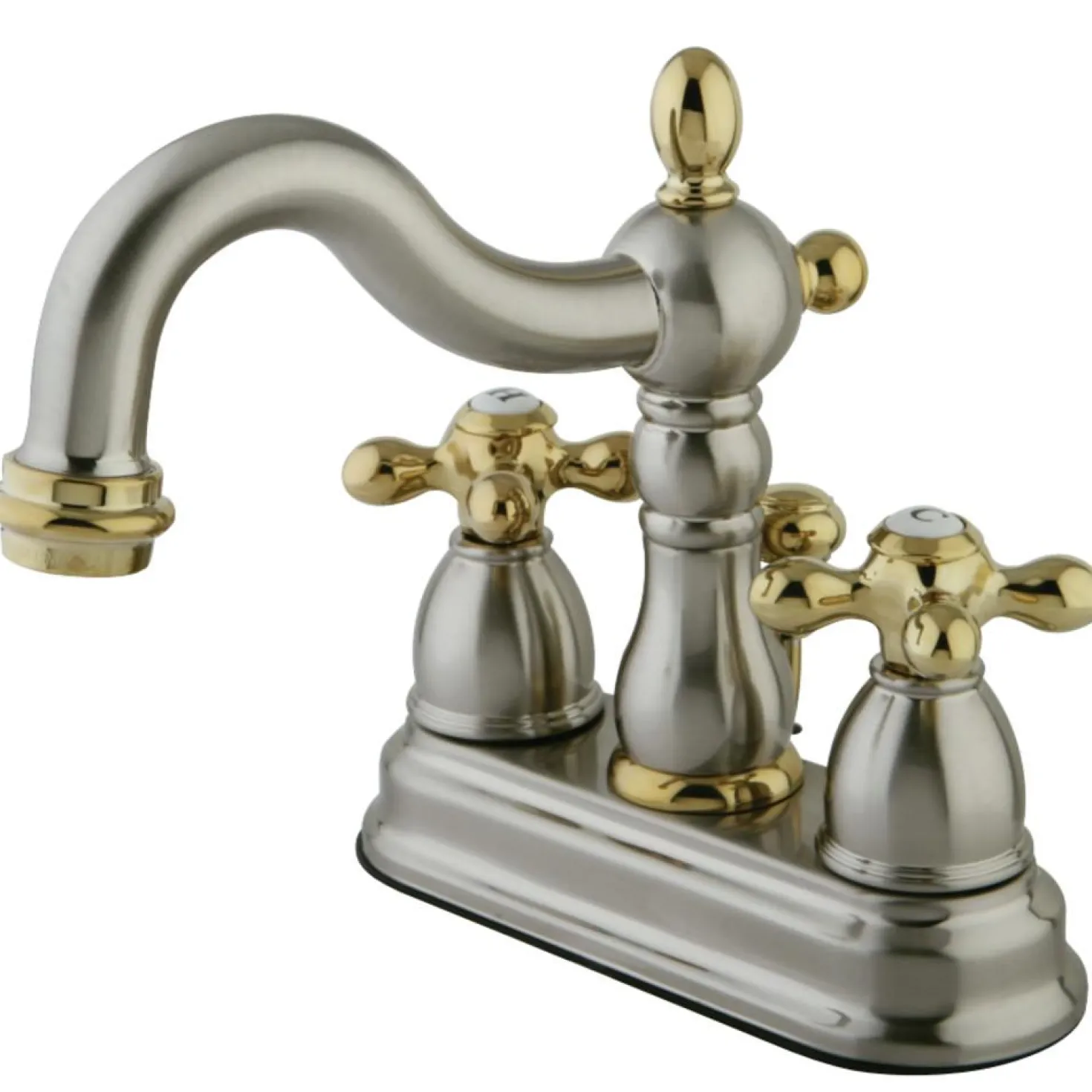 Kingston Brass Heritage Deck Mount 4-Inch Centerset Bathroom Faucet