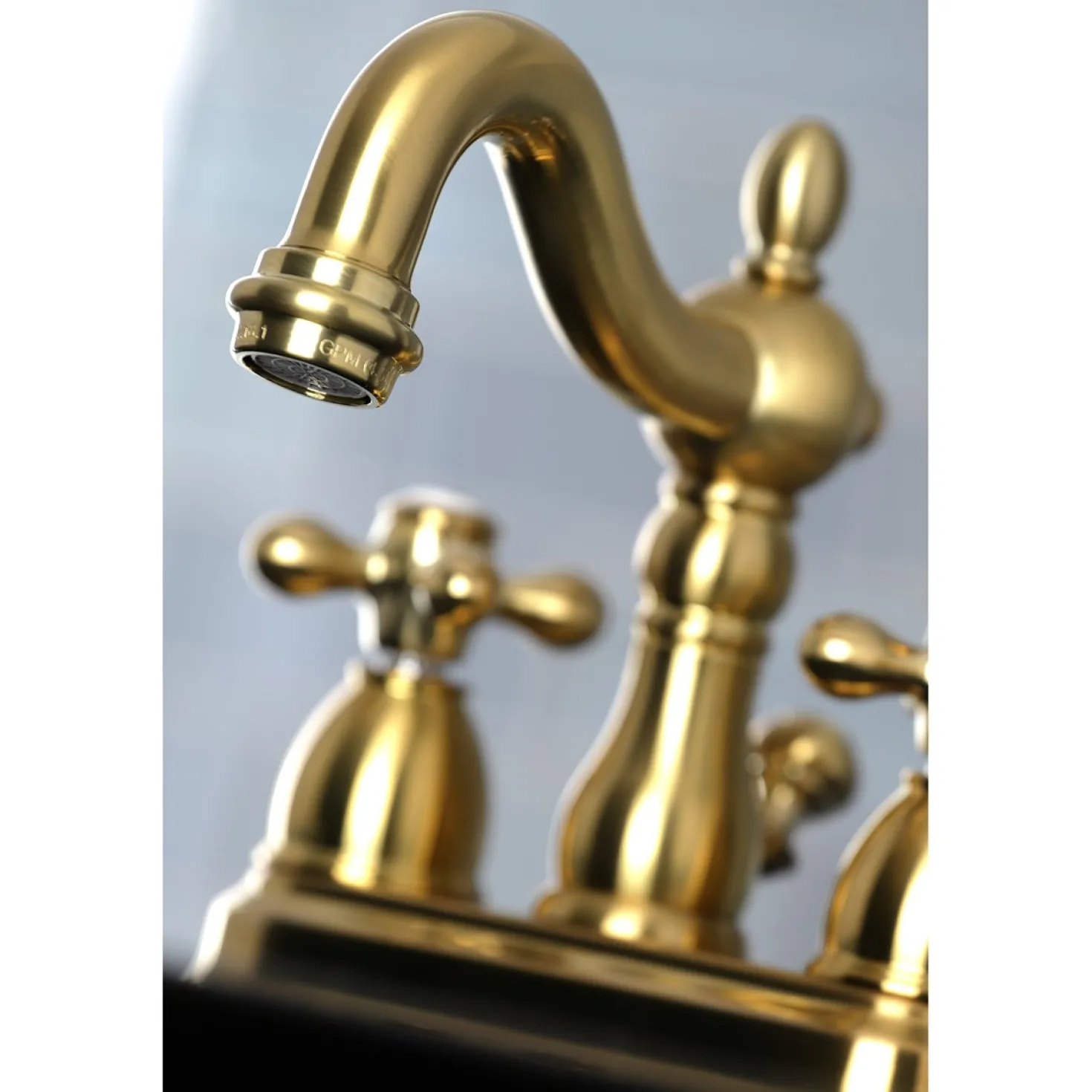 Kingston Brass Heritage Deck Mount 4-Inch Centerset Bathroom Faucet