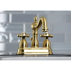 Kingston Brass Heritage Deck Mount 4-Inch Centerset Bathroom Faucet