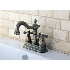 Kingston Brass Heritage Deck Mount 4-Inch Centerset Bathroom Faucet