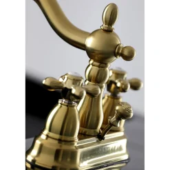 Kingston Brass Heritage Deck Mount 4-Inch Centerset Bathroom Faucet