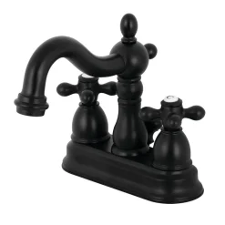 Kingston Brass Heritage Deck Mount 4-Inch Centerset Bathroom Faucet
