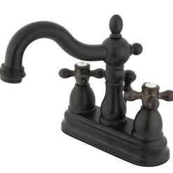 Kingston Brass Heritage Deck Mount 4-Inch Centerset Bathroom Faucet
