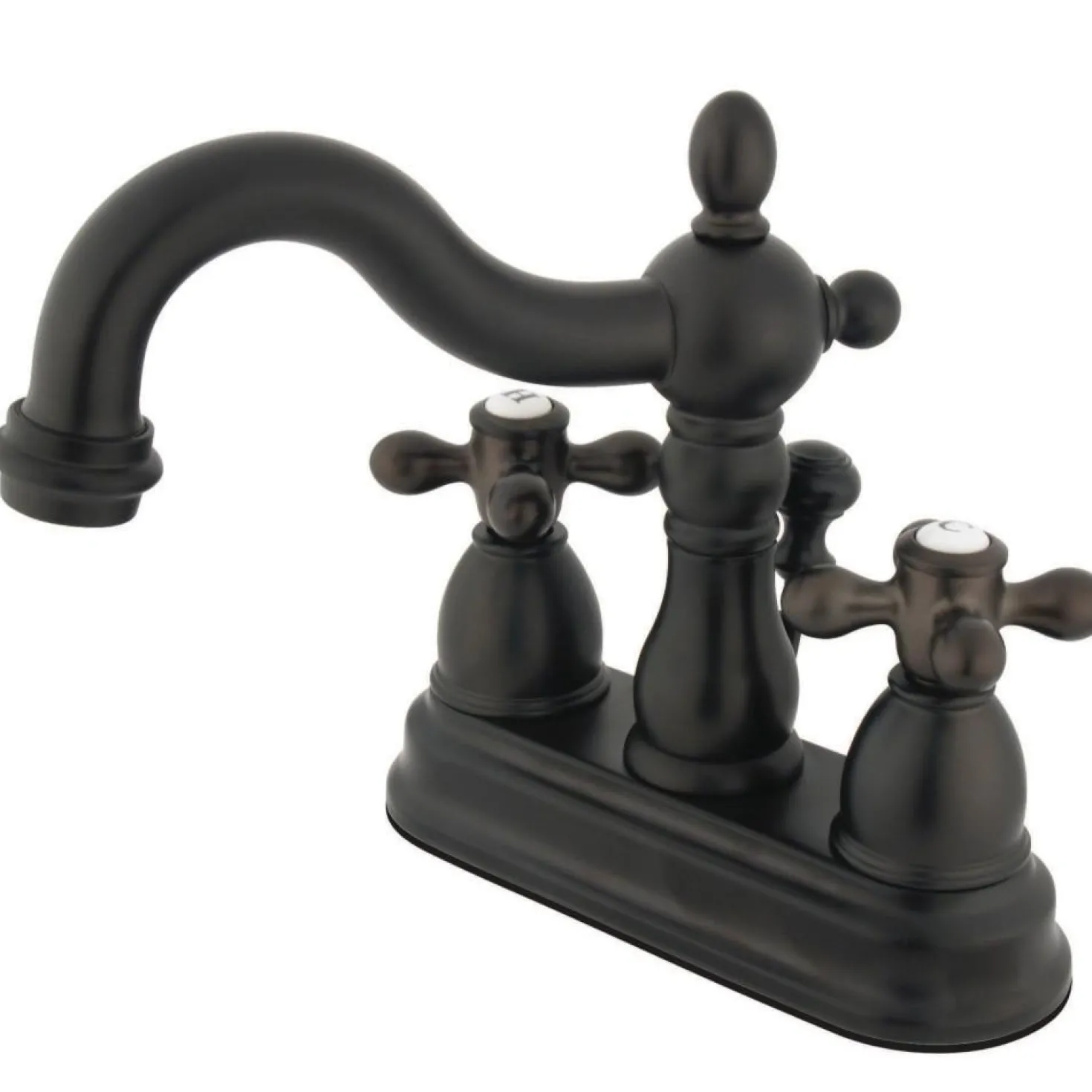 Kingston Brass Heritage Deck Mount 4-Inch Centerset Bathroom Faucet
