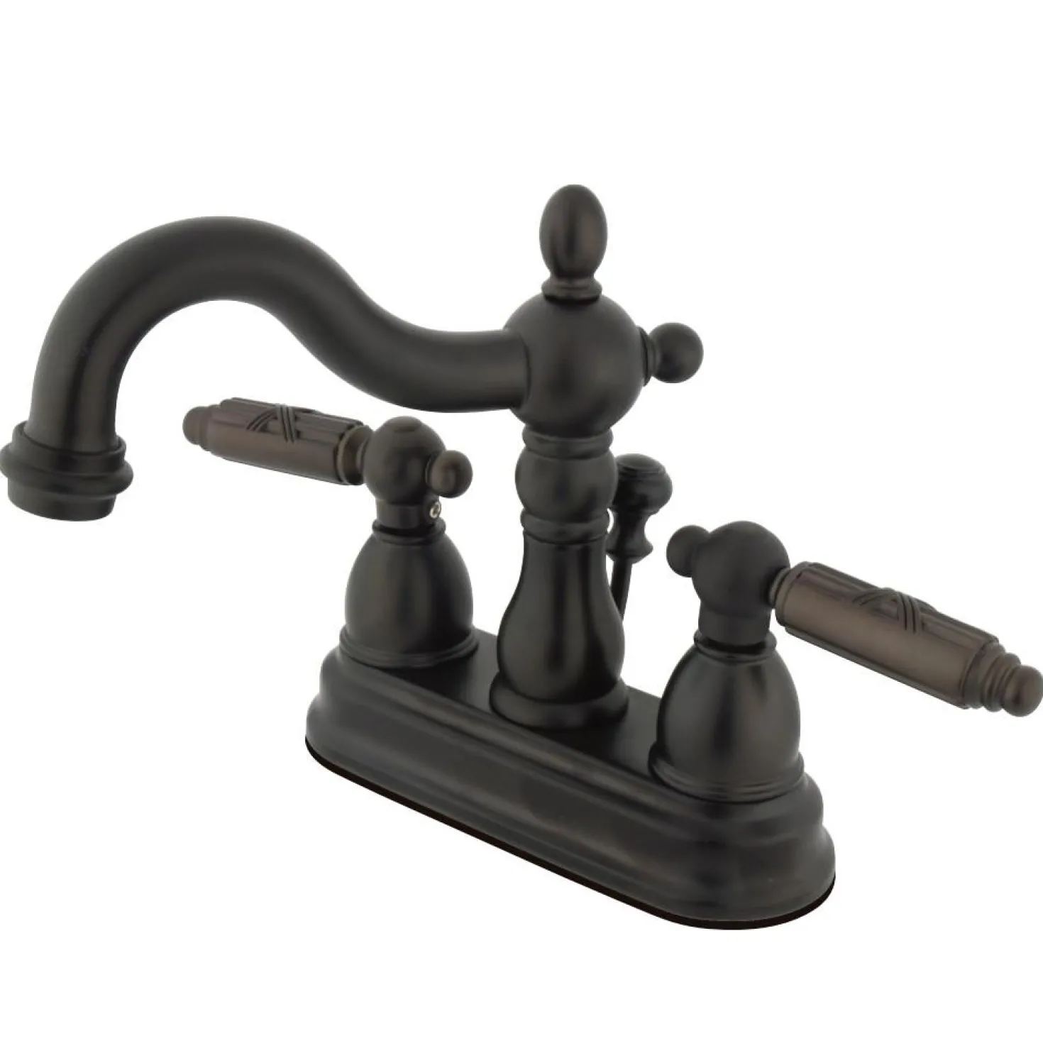 Kingston Brass Heritage Deck Mount 4" Centerset Bathroom Faucet