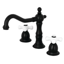 Kingston Brass Heritage Deck Mount 3-Hole 8-Inch Widespread Bathroom Faucet