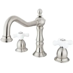 Kingston Brass Heritage Deck Mount 3-Hole 8-Inch Widespread Bathroom Faucet