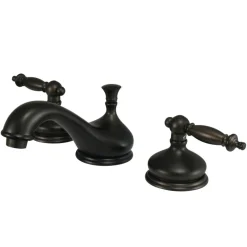 Kingston Brass Heritage Deck Mount 8-Inch Widespread 3-Hole Bathroom Faucet