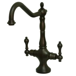 Kingston Brass Heritage Double Handle Kitchen Faucet without Sprayer