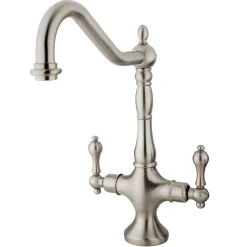Kingston Brass Heritage Double Handle Kitchen Faucet without Sprayer