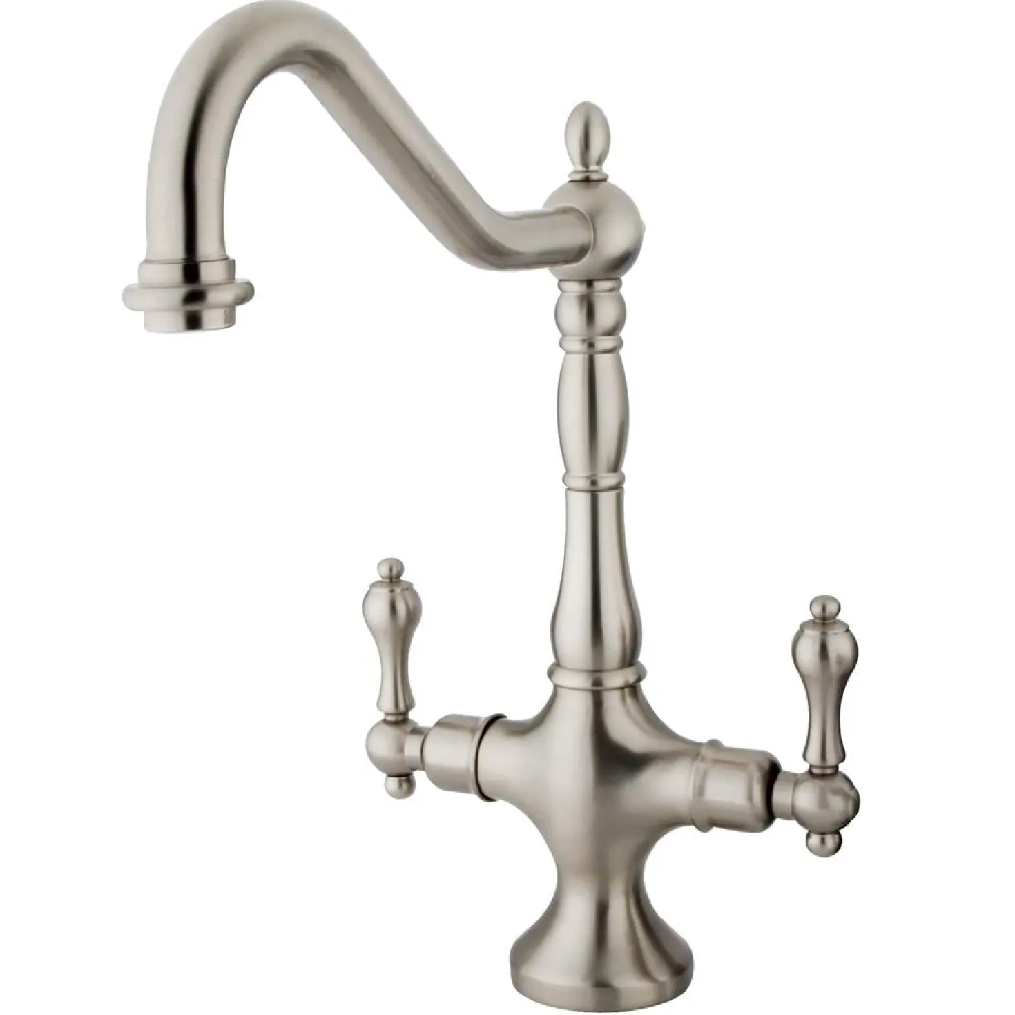 Kingston Brass Heritage Double Handle Kitchen Faucet without Sprayer