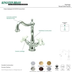 Kingston Brass Heritage 2-Handle Deck Mount Vessel Sink Faucet