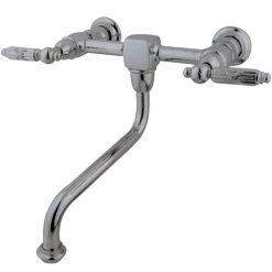 Kingston Brass Heritage 2-Handle Lever Wall Mount Bathroom Faucet