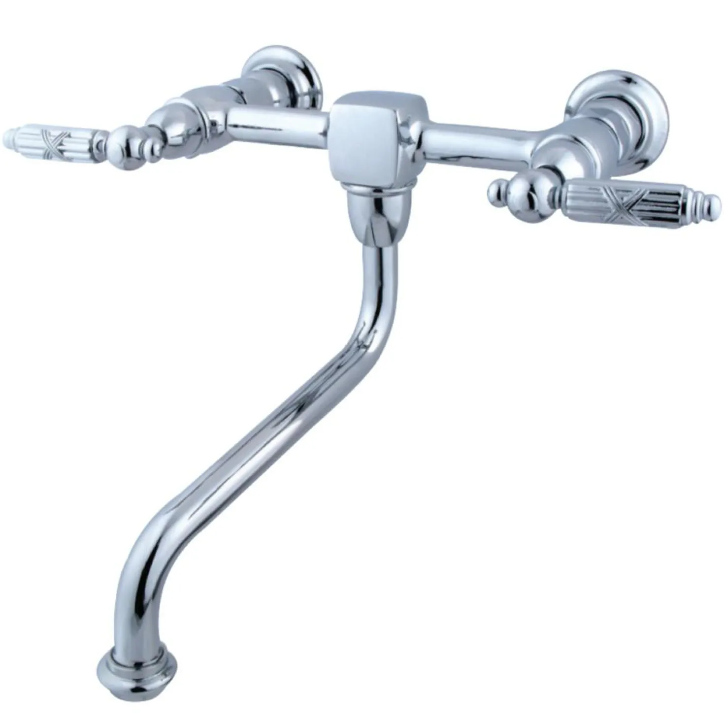 Kingston Brass Heritage 2-Handle Lever Wall Mount Bathroom Faucet