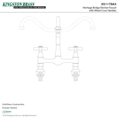 Kingston Brass Heritage 2-Hole Kitchen Bridge Faucet