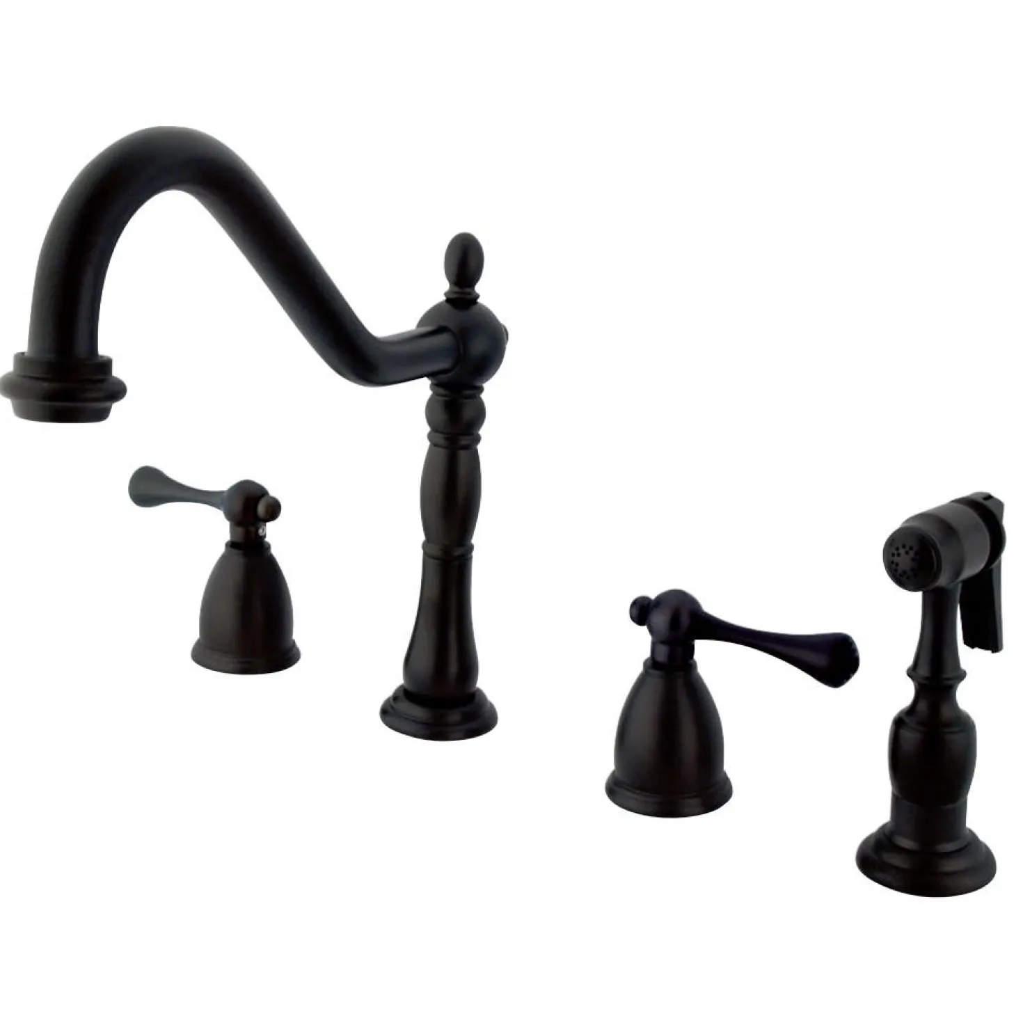 Kingston Brass Heritage 4-Hole Widespread Kitchen Faucet