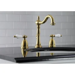 Kingston Brass Heritage 3-Hole 8-Inch Widespread Bathroom Faucet