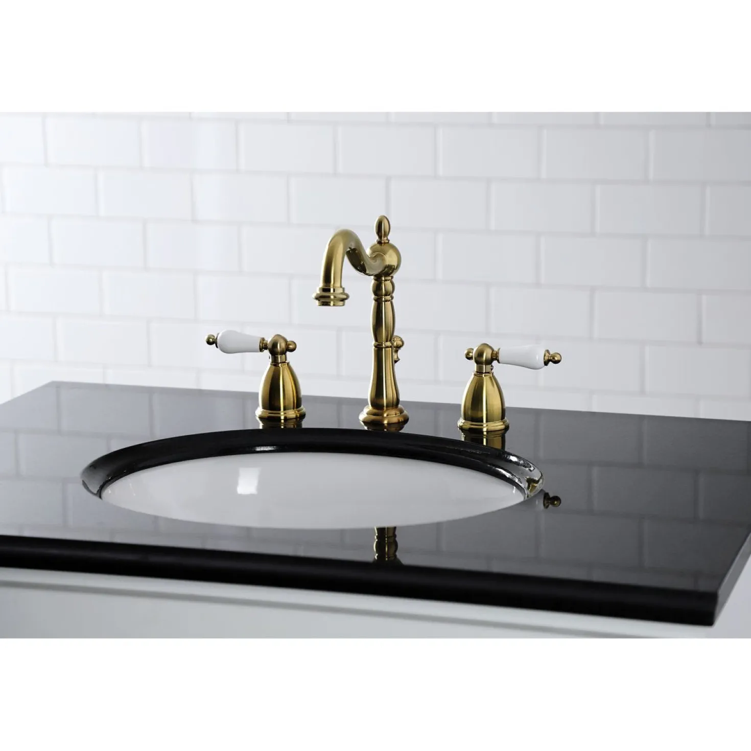 Kingston Brass Heritage 3-Hole 8-Inch Widespread Bathroom Faucet