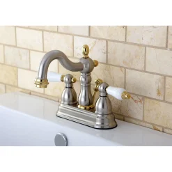 Kingston Brass Heritage 3-Hole 4-Inch Centerset Bathroom Faucet