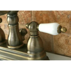 Kingston Brass Heritage 3-Hole 4-Inch Centerset Bathroom Faucet