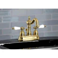 Kingston Brass Heritage 3-Hole 4-Inch Centerset Bathroom Faucet