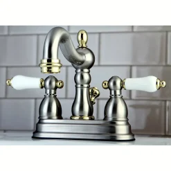 Kingston Brass Heritage 3-Hole 4-Inch Centerset Bathroom Faucet